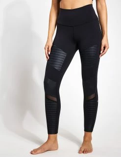 7/8 High Waisted Moto Legging - Black/Glossy
