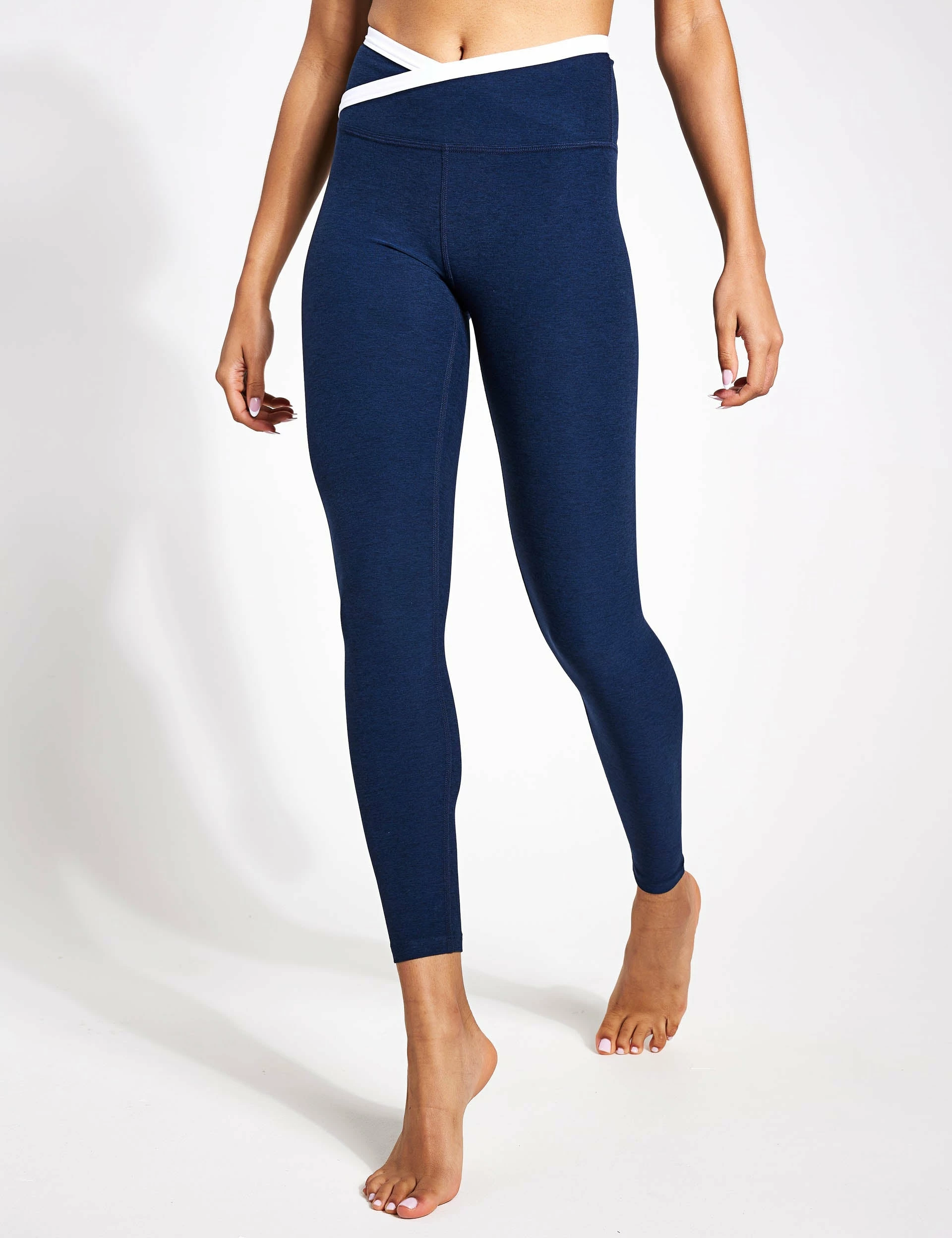 Beyond Yoga Spacedye Outlines High Waisted Midi Legging - Nocturnal Navy/Cloud White