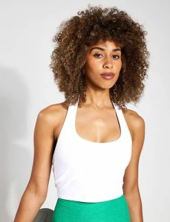 Beyond Yoga Spacedye Well Rounded Cropped Halter Tank - Cloud White