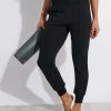 Beyond Yoga Heather Rib Fitted Midi Jogger - Black Heather