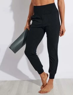 Beyond Yoga Heather Rib Fitted Midi Jogger - Black Heather