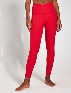 Beyond Yoga Spacedye At Your Leisure High Waisted Midi Legging - Candy Apple Red Heather