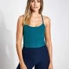 Beyond Yoga Spacedye Slim Racerback Cropped Tank - Lunar Teal Heather
