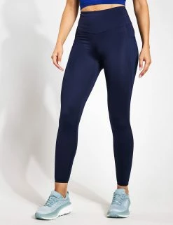 Go Train Mesh High Waisted Gym Legging - Navy