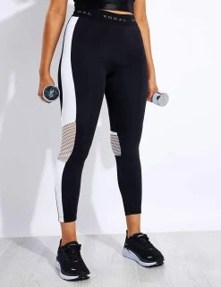 Emblem Blackout High Waisted Cropped Legging - Black/White
