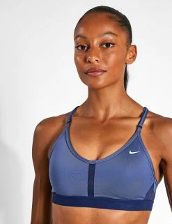 Nike Dri-FIT Indy Sports Bra - Diffused Blue/Midnight Navy/White