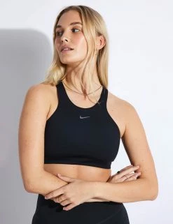 Nike Yoga Dri-FIT Swoosh Sports Bra - Black/Iron Grey