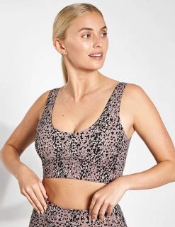 Varley Let's Go Elsie Bra - Mauve Mix Speckle Animal