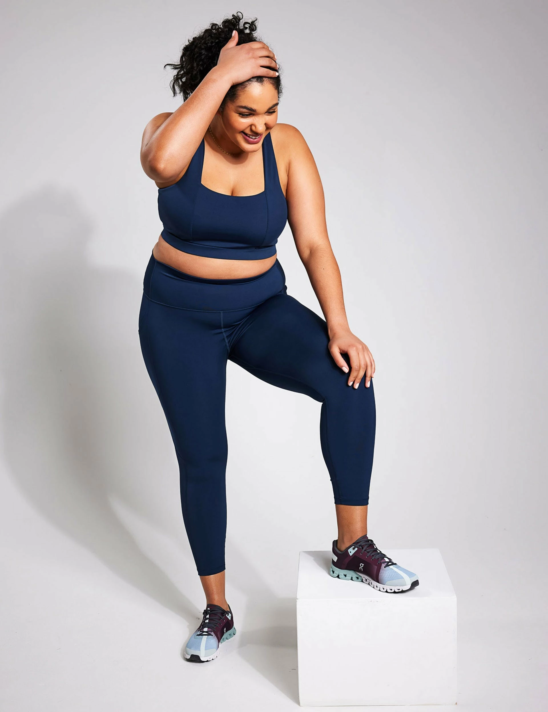 Spark Cross Strap Bra - Navy - Image 6