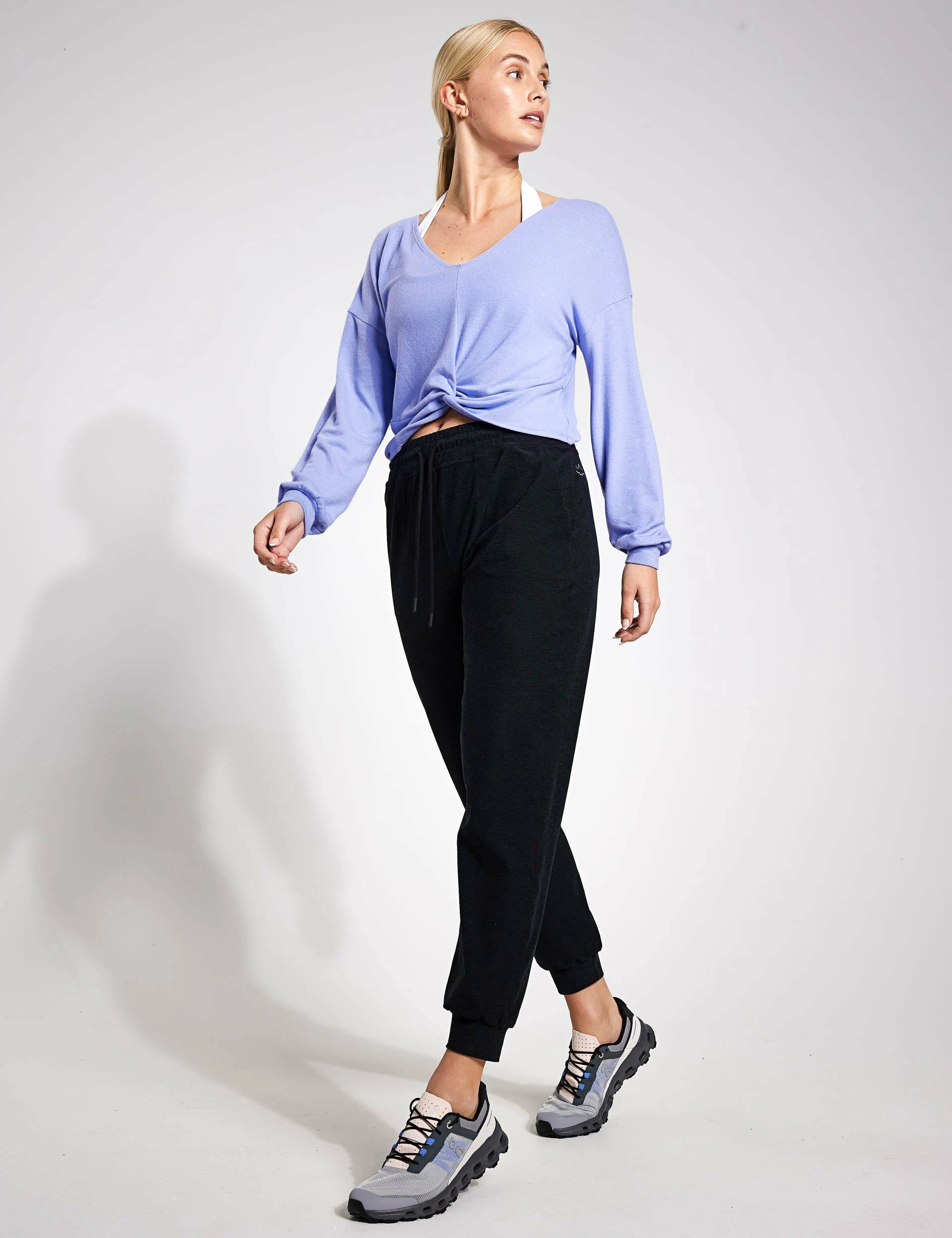 Beyond Yoga Twist Up Reversible Pullover - Pale Blue Violet - Image 2