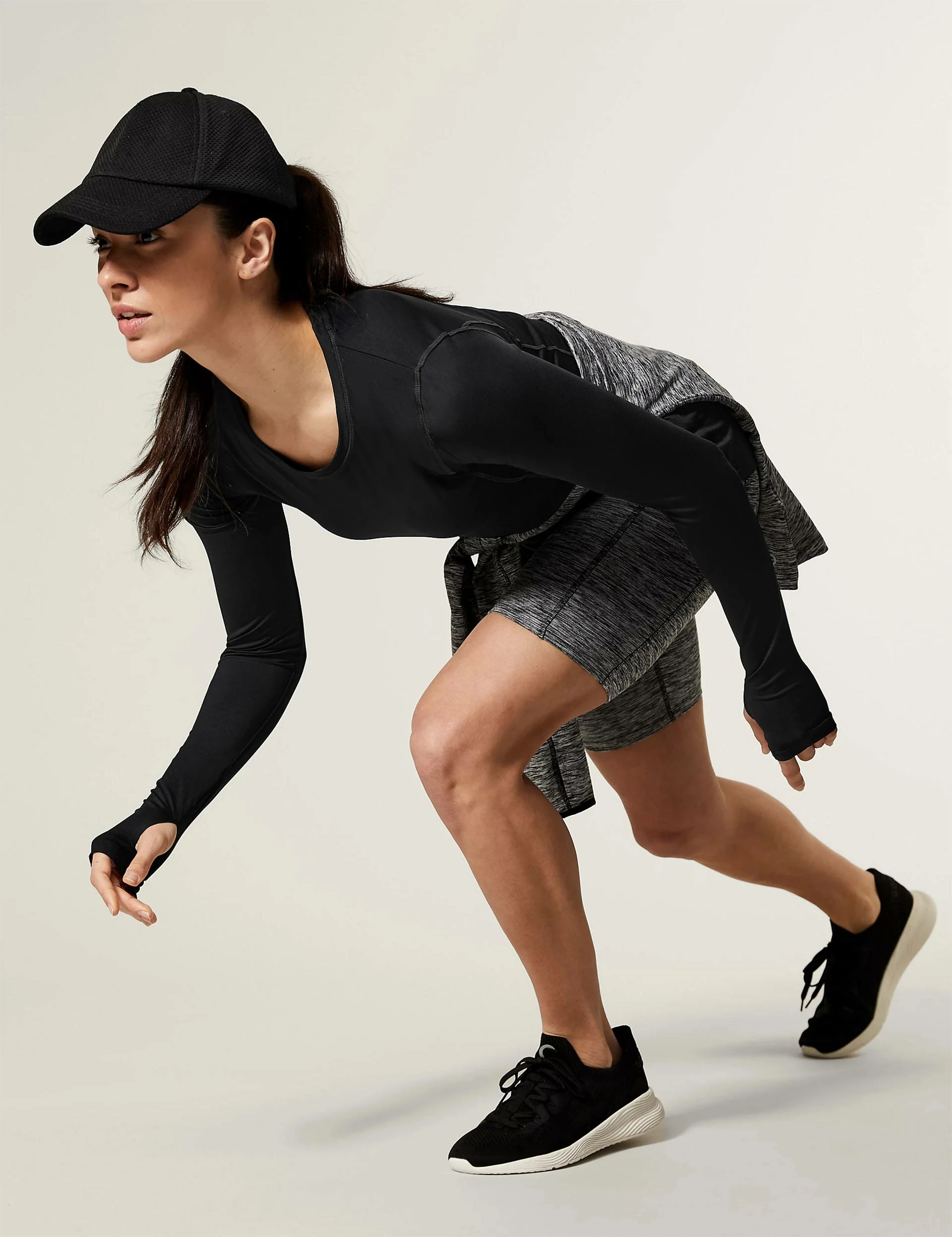 Scoop Neck Long Sleeve Top - Black - Image 5