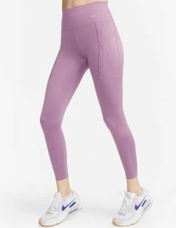 Nike Go Mid-Rise 7/8 Leggings - Violet Dust/Black