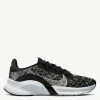 Nike SuperRep Go 3 Flyknit Next Nature Training Shoes - Black/White/Metallic Silver