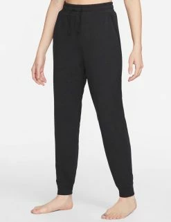 Nike Yoga Dri-FIT 7/8 Fleece Joggers - Black/Iron Grey