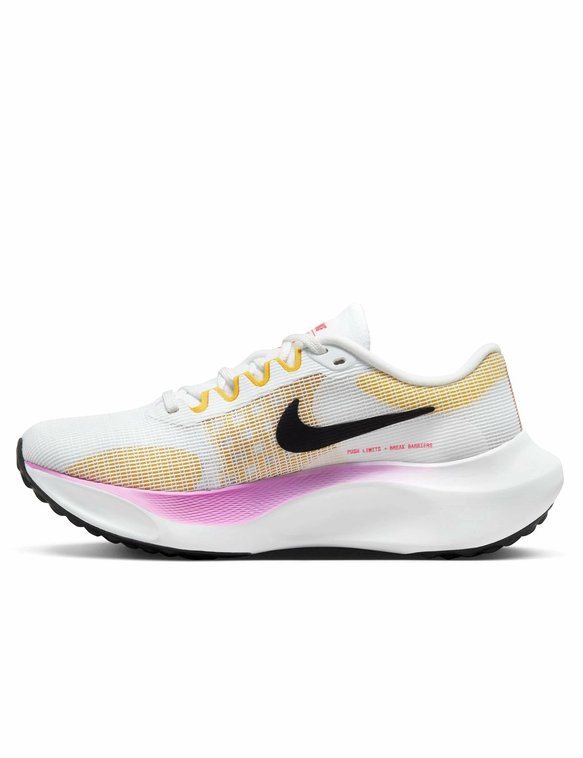 Nike Zoom Fly 5 Shoes - White/Vivid Sulphur/Amber Brown/Rush Fuchsia - Image 2
