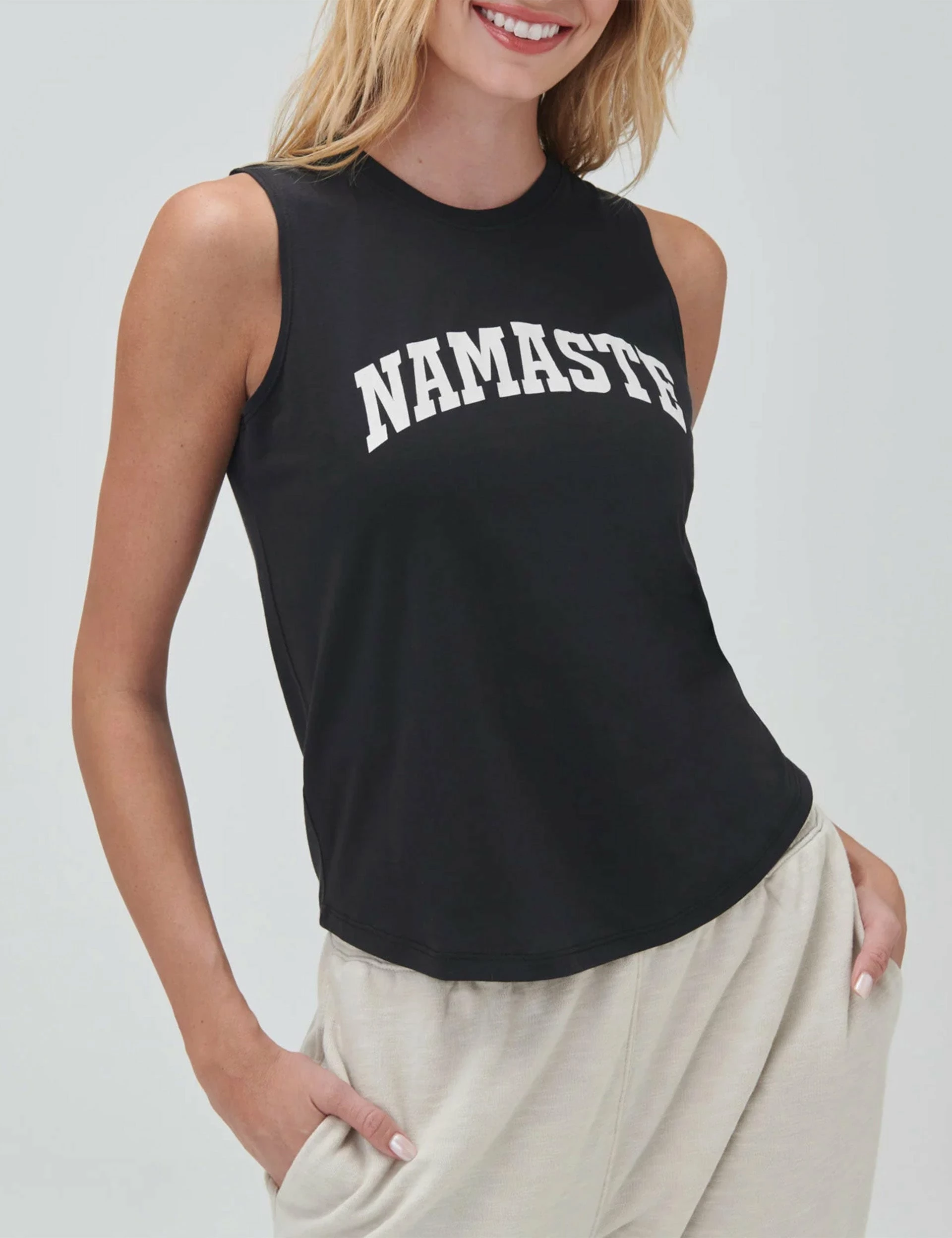 Spiritual Gangster Namaste Muscle Tank - Black - Image 2
