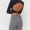 Spiritual Gangster Serene Seamless Twist Back Top - Black