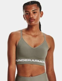 Under Armour Seamless Low Long Sports Bra - Grove Green/White